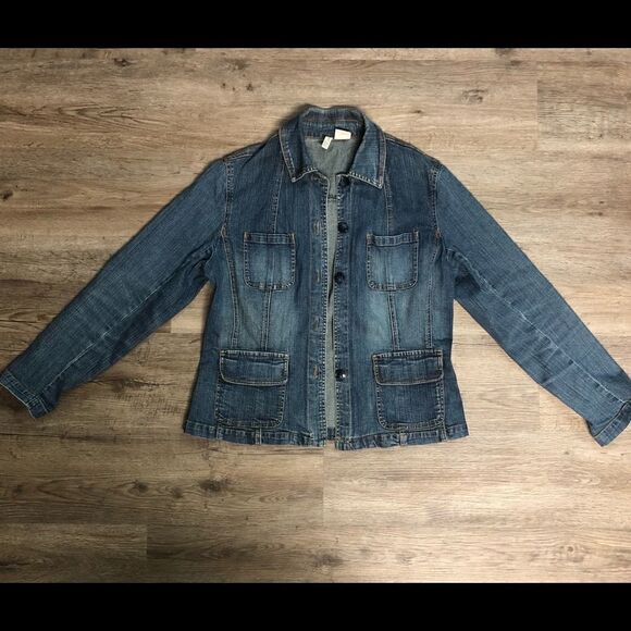 St. John’s Bay Women’s Jean Jacket, Size L - Picture 1 of 7